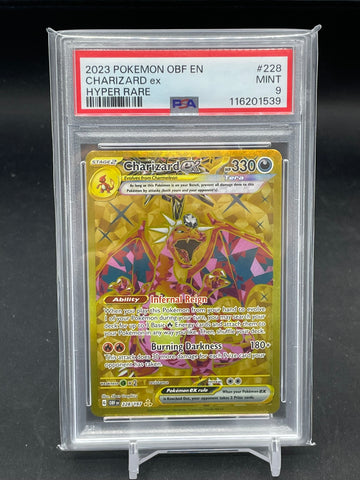 POKEMON - OBSIDIAN FLAMES - CHARIZARD EX - HYPER RARE - #228 - PSA 9