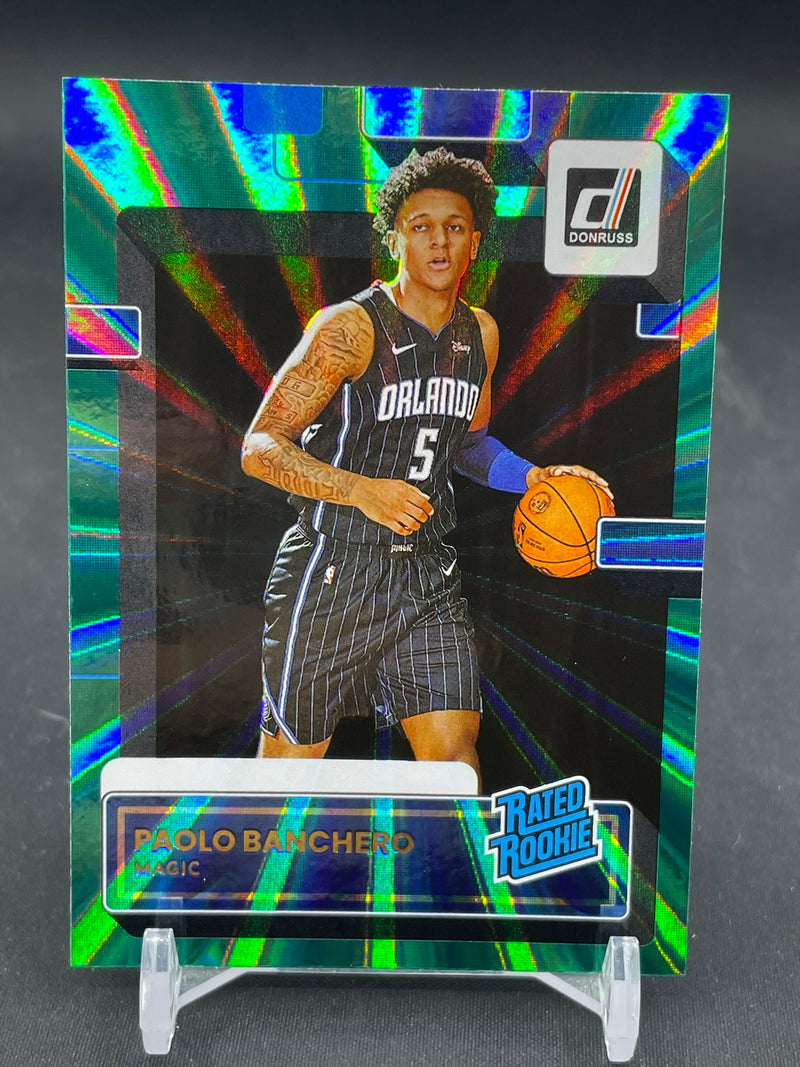 2022 PANINI DONRUSS - GREEN HOLO LASER - RATED ROOKIE - P. BANCHERO -
