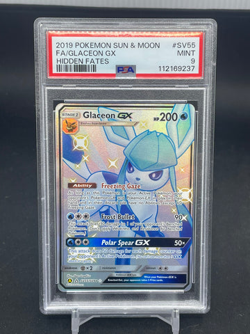 POKEMON - HIDDEN FATES - GLACOEN GX - FULL ART - #SV55 - PSA 9