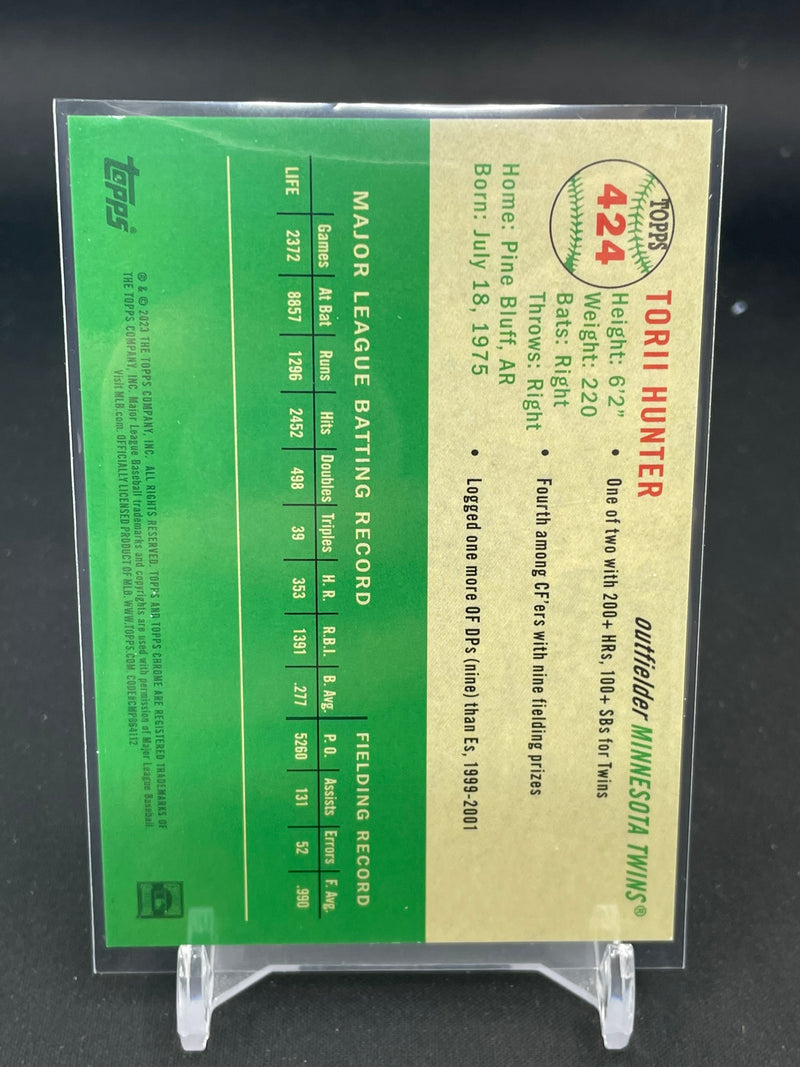 2023 TOPPS CHROME PLATINUM ANNIVERSARY - TOPPS REFRACTOR - T. HUNTER - #424 - #'D/499