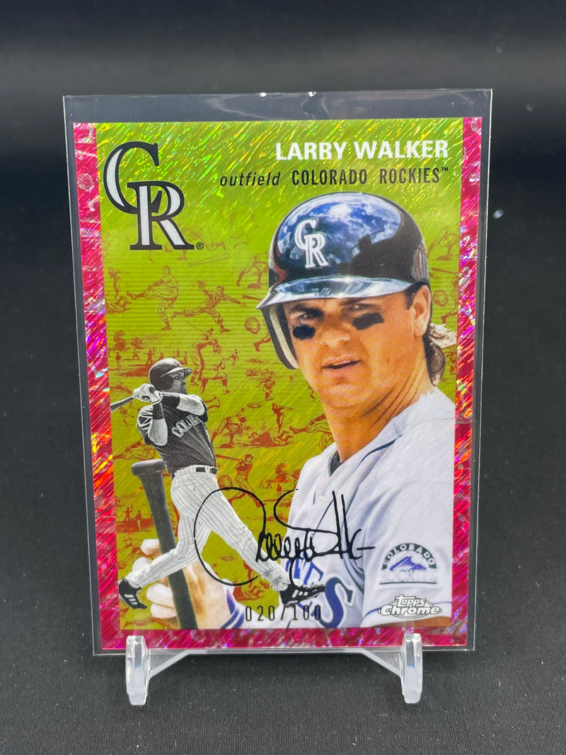 2023 TOPPS CHROME PLATINUM ANNIVERSARY - PLATINUM TOILE CREAM/FUCHSIA LAVA REFRACTOR - L. WALKER - #484 - #'D/100