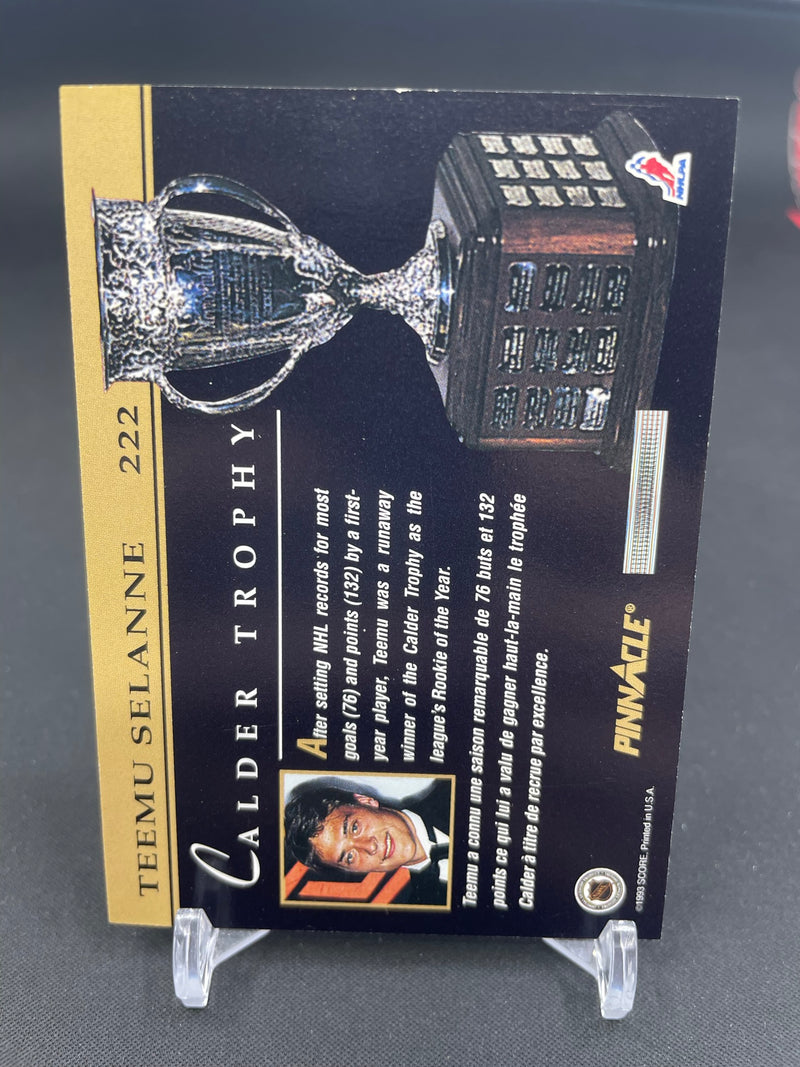 1993 SCORE PINNACLE - CALDER TROPHY - T. SELANNE -