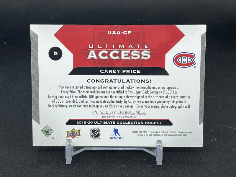 2019 UPPER DECK ULTIMATE - ULTIMATE ACCESS - C. PRICE - #UAA-CP - #'D/25 - RELIC - AUTOGRAPH