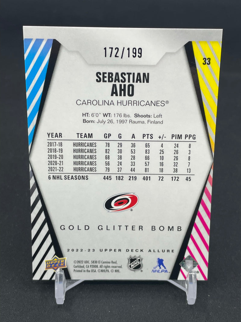 2022 UPPER DECK ALLURE - GOLD GLITTER BOMB - S. AHO - #33 - #'D/199