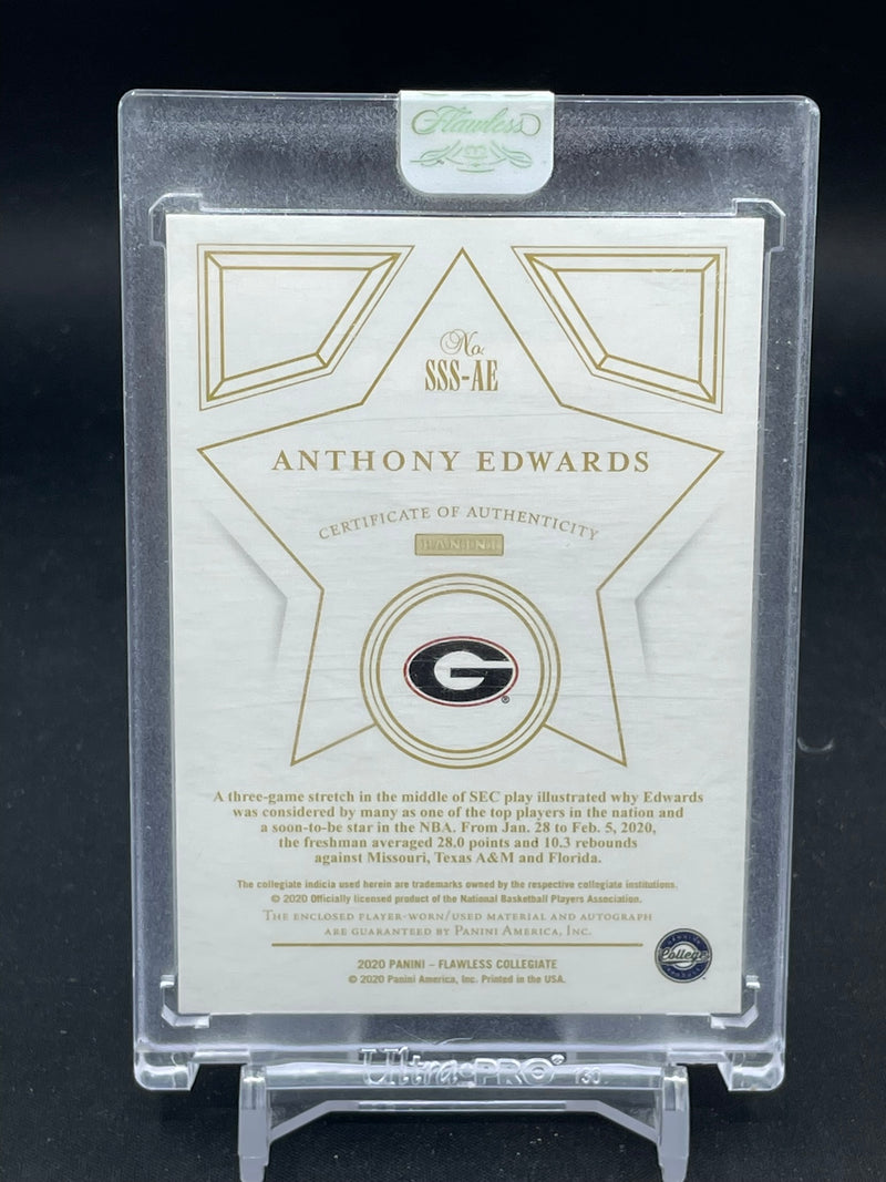 2020 PANINI FLAWLESS COLLEGIATE - STAR SWATCH SIGNATURES - A. EDWARDS - #SSS-AE - #'D/20 - RELIC - AUTOGRAPH - RC