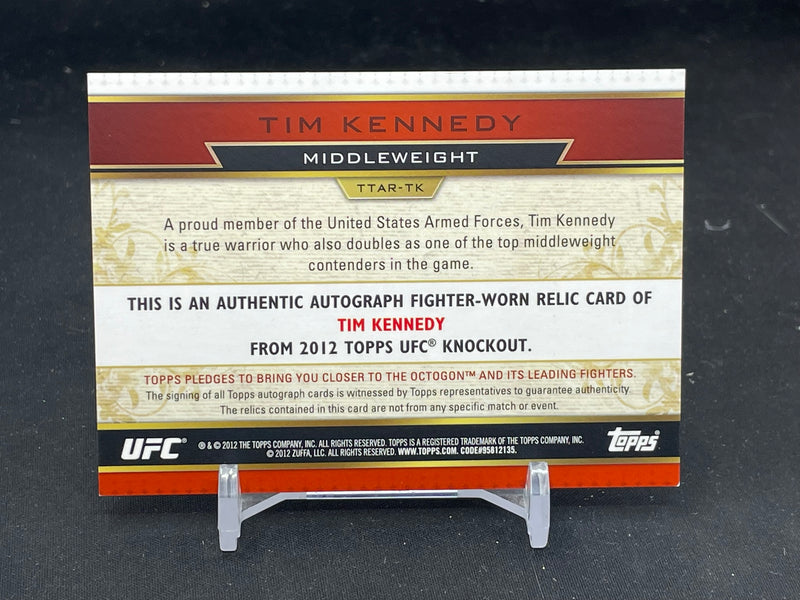 2012 TOPPS TRIPLE THREADS UFC KNOCKOUT - T. KENNEDY - #TTAR-TK - #'D/18 - RELIC - AUTOGRAPH