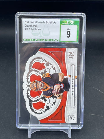 2020 PANINI CHRONICLES DRAFT PICKS - CROWN ROYALE - J. BURROW - #CR-1 - CSG 9 - RC