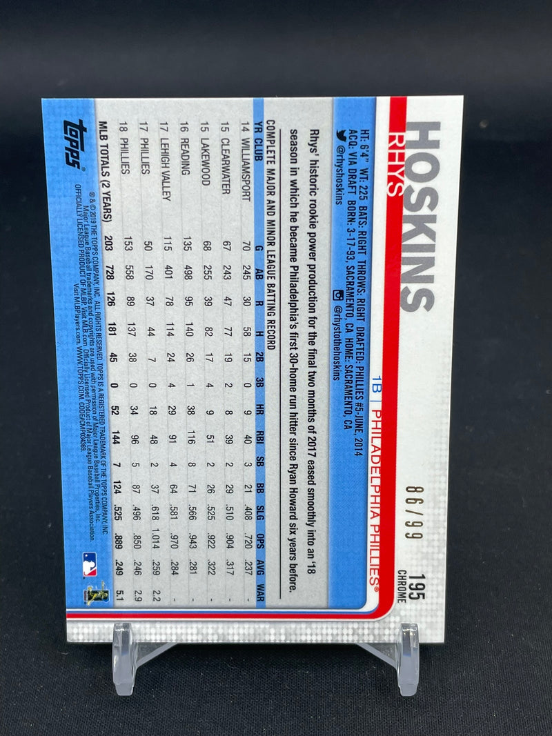 2019 TOPPS CHROME - GREEN WAVE REFRACTOR - R. HOSKINS - #195 - #'D/99