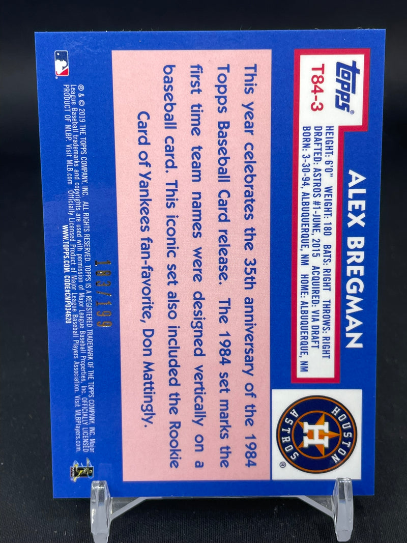 2019 TOPPS SERIES CHROME SILVER PACK - BLACK MOJO REFRACTOR - A. BREGMAN - #T84-3 - #'D/299