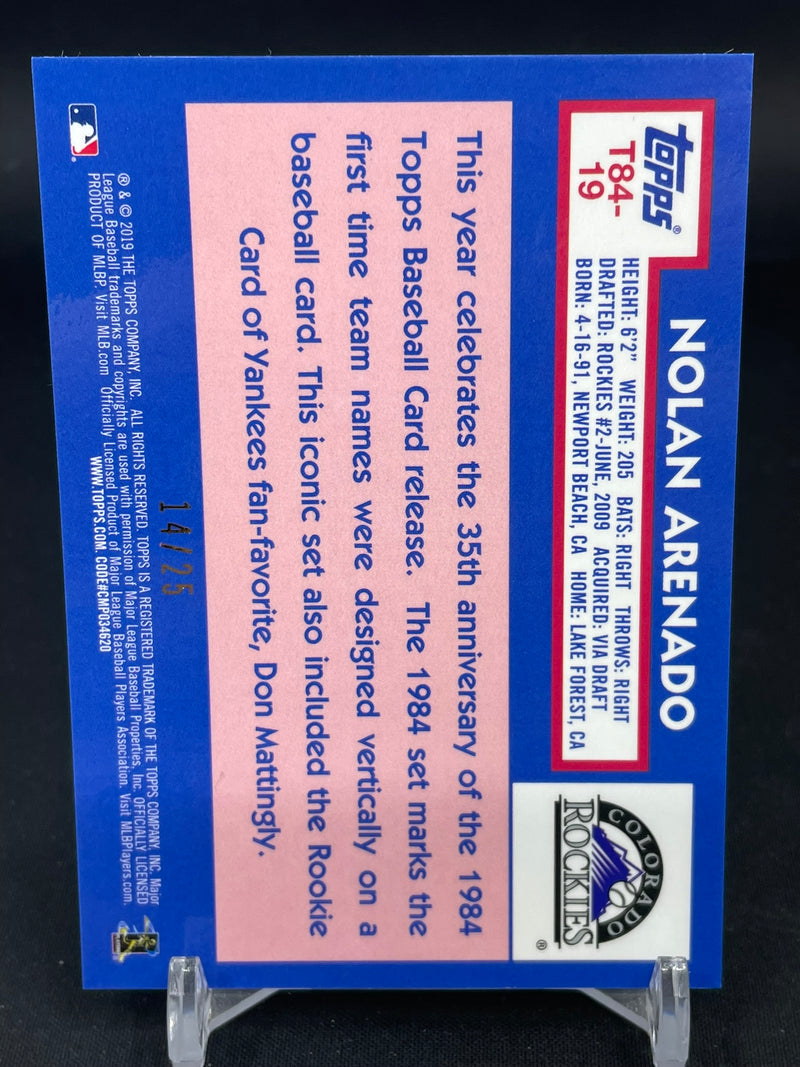 2019 TOPPS CHROME SILVER PACK - ORANGE MOJO REFRACTOR - N. ARENADO - #T84-19 - #'D/25