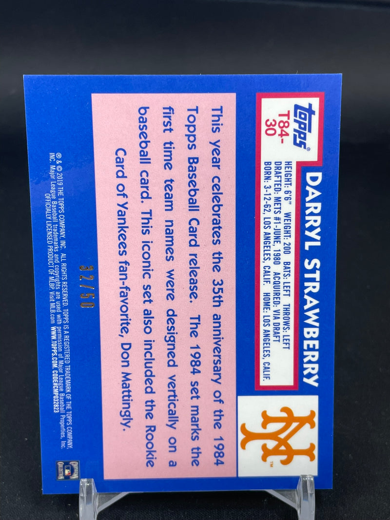 2019 TOPPS CHROME SILVER PACK - GOLD MOJO REFACTOR - D. STRAWBERRY - #T84-30 - #'D/50