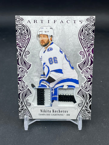 2025 UPPER DECK ARTIFACTS - PURPLE MATERIAL - N. KUCHEROV - #120 - #'D/15 - DUAL RELIC