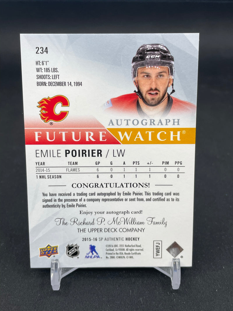 2015 UPPER DECK SP AUTHENTIC - FUTURE WATCH AUTO - E. POIRIER - #234 - #'D/999 - AUTOGRAPH - RC