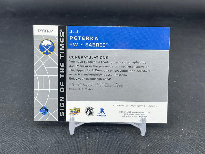 2022 UPPER DECK SP AUTHENTIC - SIGN OF THE TIMES - J. PETERKA -
