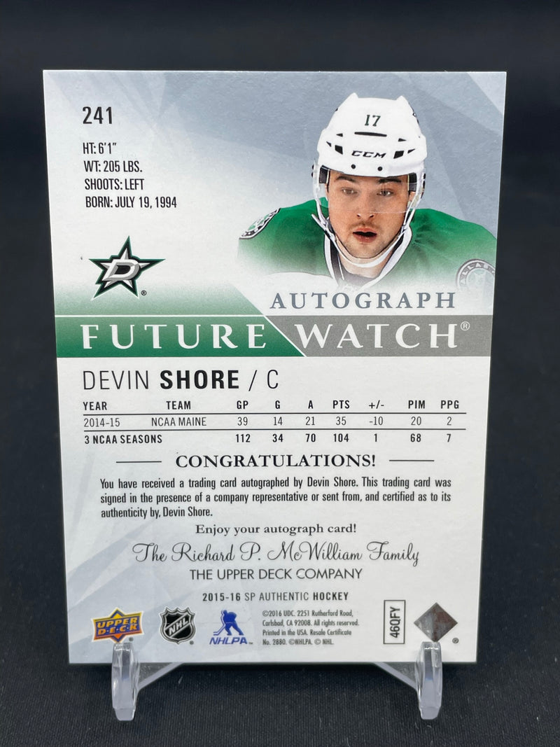 2015 UPPER DECK SP AUTHENTIC - FUTURE WATCH AUTO - D. SHORE - #241 - #'D/999 - AUTOGRAPH - RC