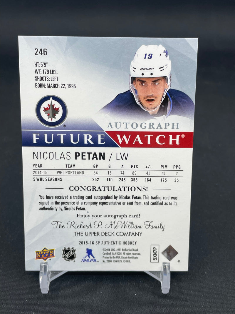2015 UPPER DECK SP AUTHENTIC - FUTURE WATCH AUTO - N. PETAN - #246 - #'D/999 - AUTOGRAPH - RC