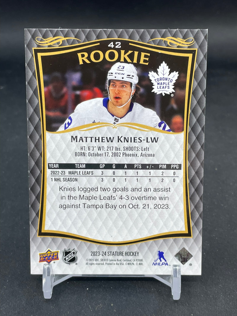 2023 UPPER DECK STATURE - ROOKIE - M. KNIES - #42 - #'D/999 - RC