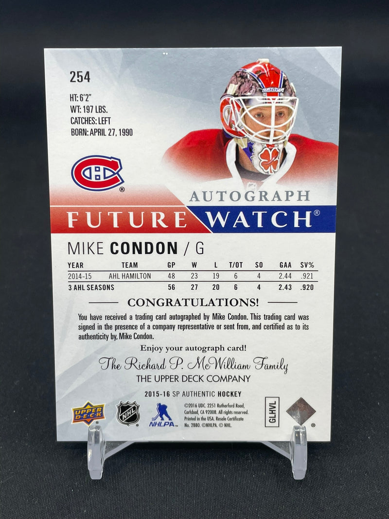 2015 UPPER DECK SP AUTHENTIC - FUTURE WATCH AUTO - M. CONDON - #254 - #'D/999 - AUTOGRAPH - RC