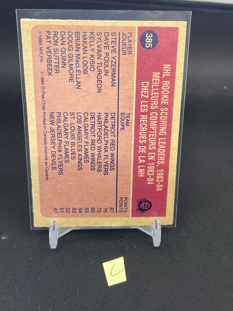 1984 O-PEE-CHEE - ROOKIE SCORING LEADERS - S. YZERMAN -