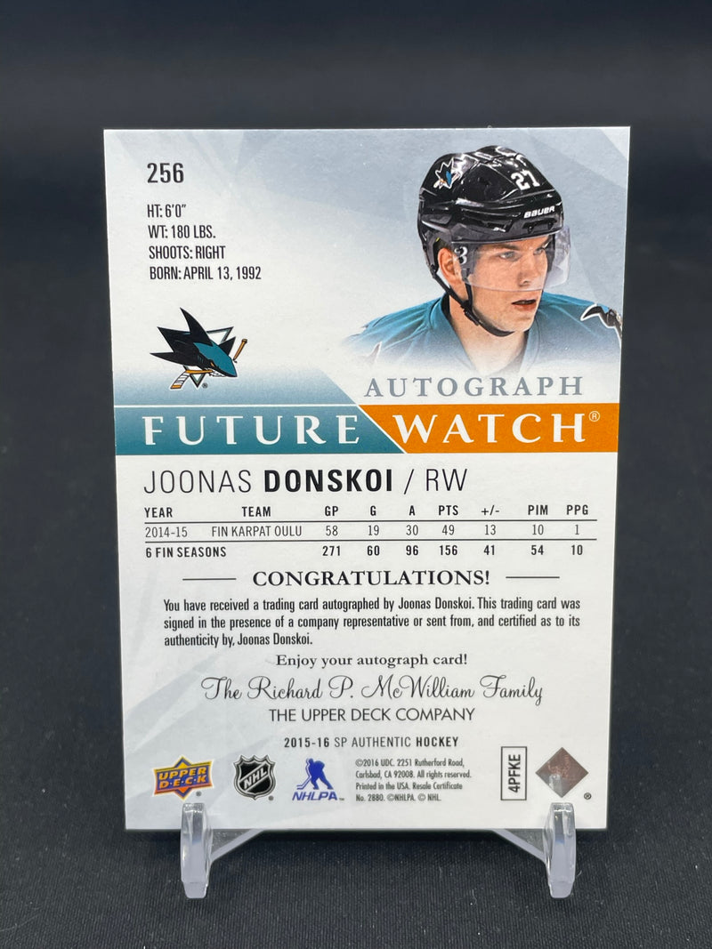 2015 UPPER DECK SP AUTHENTIC - FUTURE WATCH AUTO - J. DONSKOI - #256 - #'D/999 - AUTOGRAPH - RC