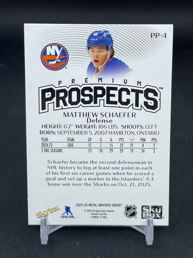 2025 UPPER DECK METAL UNIVERSE SKYBOX - PREMIUM PROSPECTS - M. SCHAEFER -