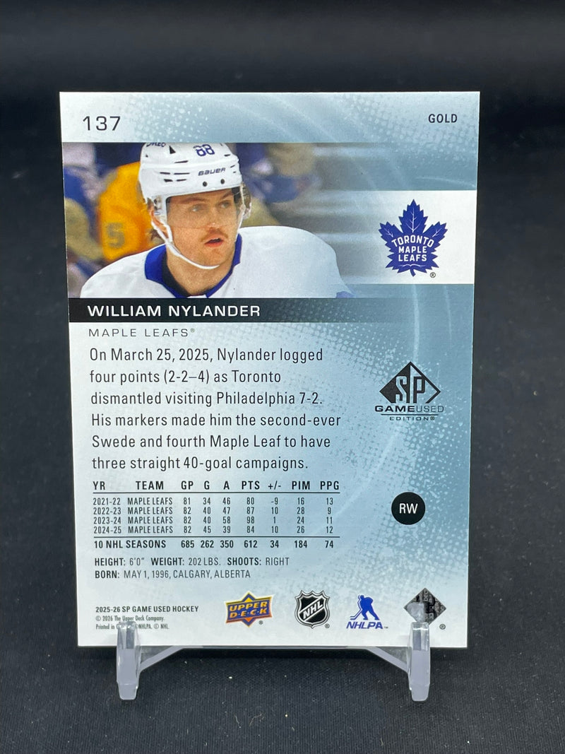 2025 UPPER DECK SP GAME USED - GOLD - W. NYLANDER - #137 - #'D/149