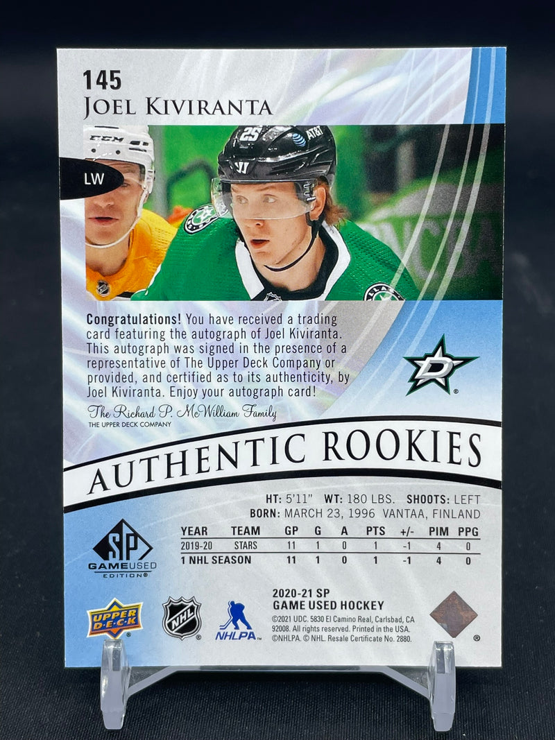 2020 UPPER DECK SP GAME USED - AUTHENTIC ROOKIES - J. KIVIRANTA -