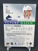 2015 UPPER DECK SP AUTHENTIC - FUTURE WATCH AUTO - B. GAUNCE - #283 - #'D/999 - AUTOGRAPH - RC