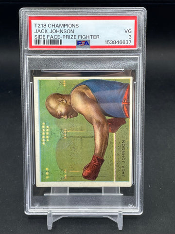 T218 CHAMPIONS - SIDE FACE-PRIZE FIGHTER - J. JOHNSON - PSA 3