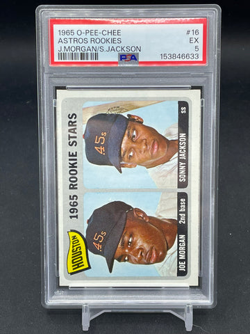 1965 O-PEE-CHEE - ASTROS ROOKIES - J. MORGAN / S. JACKSON - #16 - PSA 5