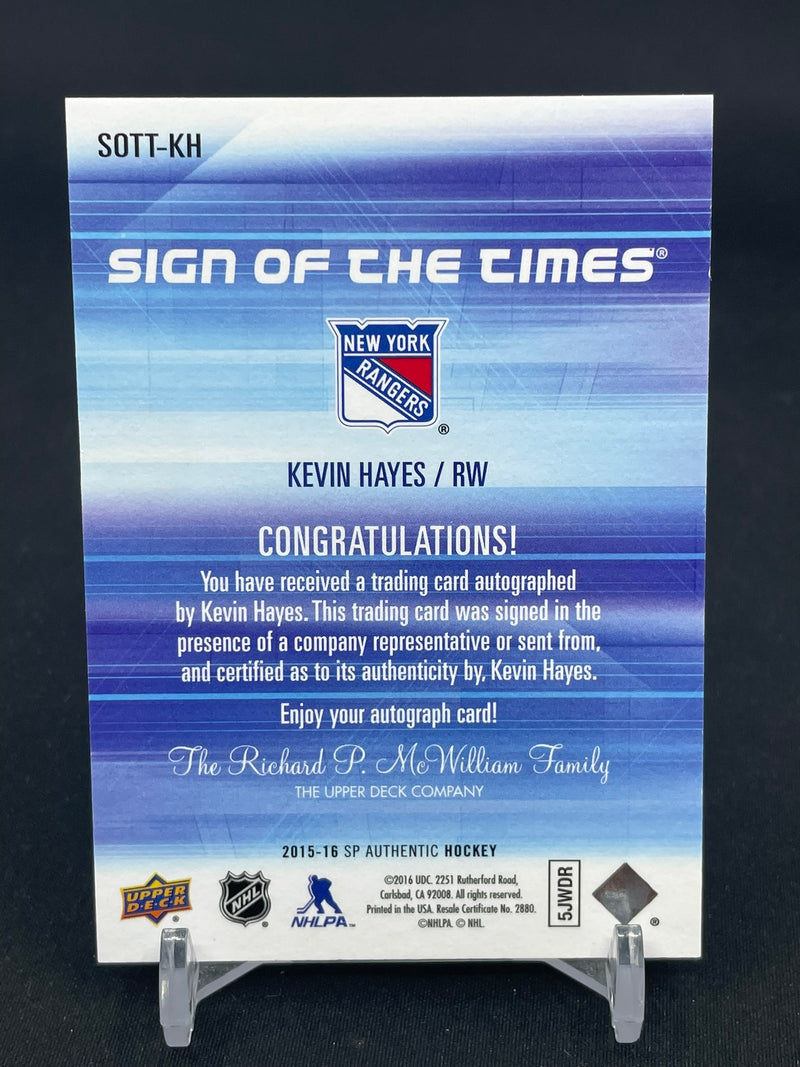 2015 UPPER DECK SP AUTHENTIC - SIGN OF THE TIMES - K. HAYES -