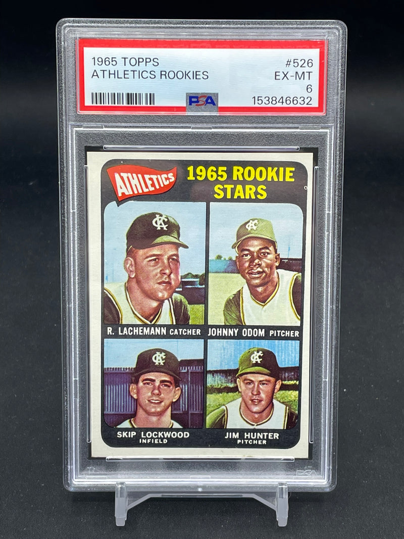 1965 TOPPS - ATHLETICS ROOKIES - R. LACHEMANN / J. ODOM / S. LOCKWOOD / J. HUNTER -