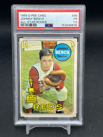 1969 O-PEE-CHEE - ALL-STAR ROOKIE - J. BENCH - #95 - PSA 1.5 - RC