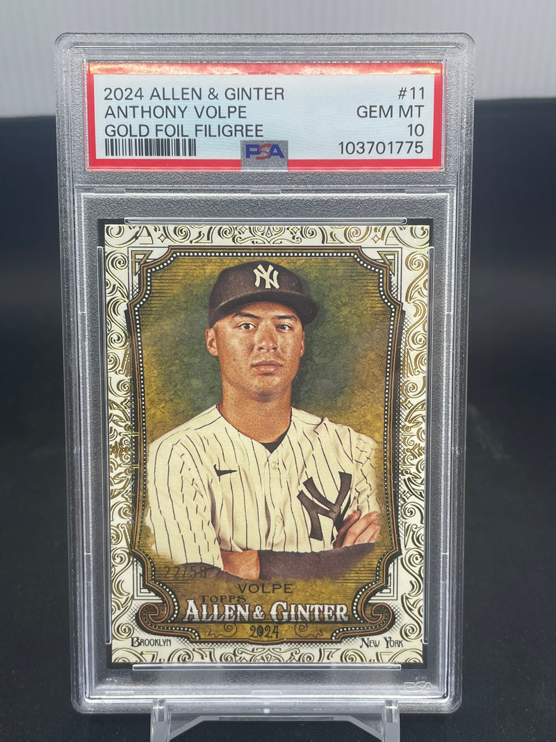 2024 TOPPS ALLEN & GINTER - GOLD FOIL FILIGREE - A. VOLPE - #11 - #'D/50 - PSA 10