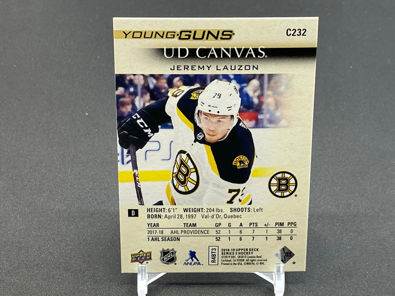 2018 UPPER DECK SERIES TWO - UD CANVAS - YOUNG GUNS - J. LAUZON -