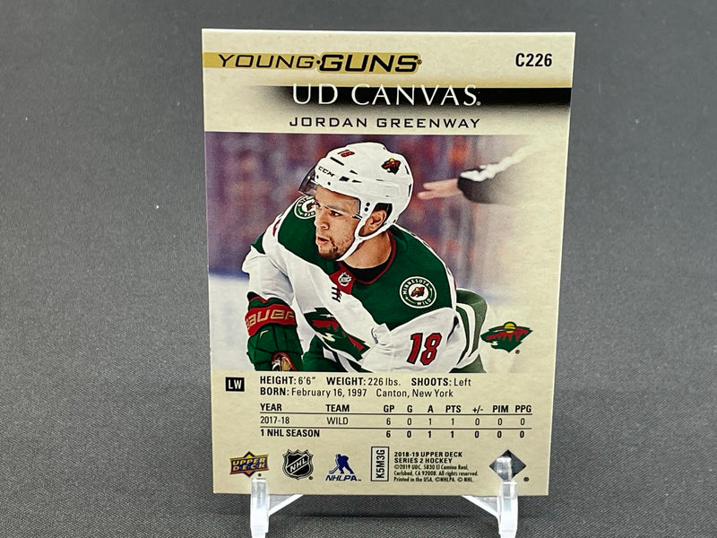 2018 UPPER DECK SERIES TWO - UD CANVAS - YOUNG GUNS - J. GREENWAY -