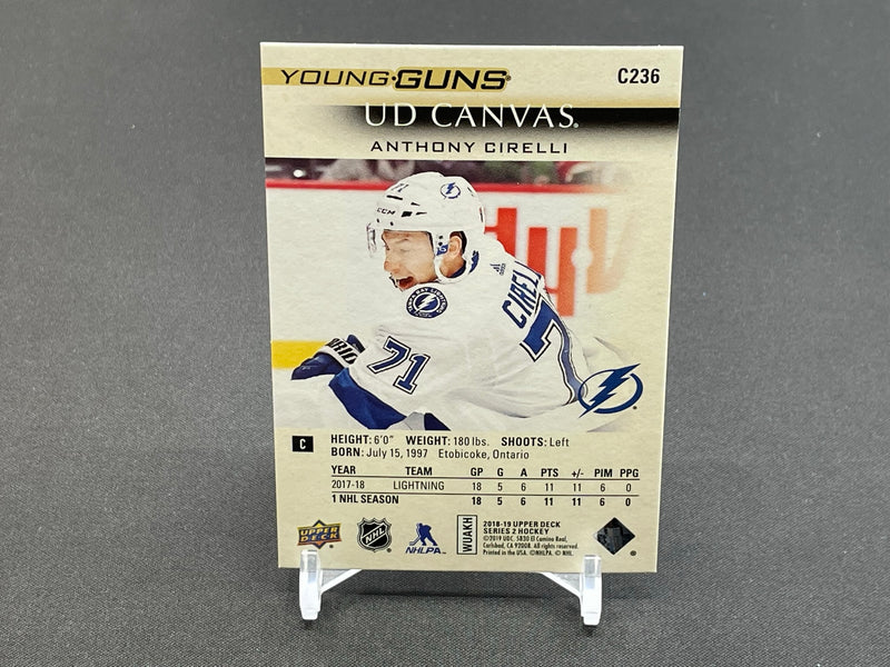 2018 UPPER DECK SERIES TWO - UD CANVAS - YOUNG GUNS - A. CIRELLI -