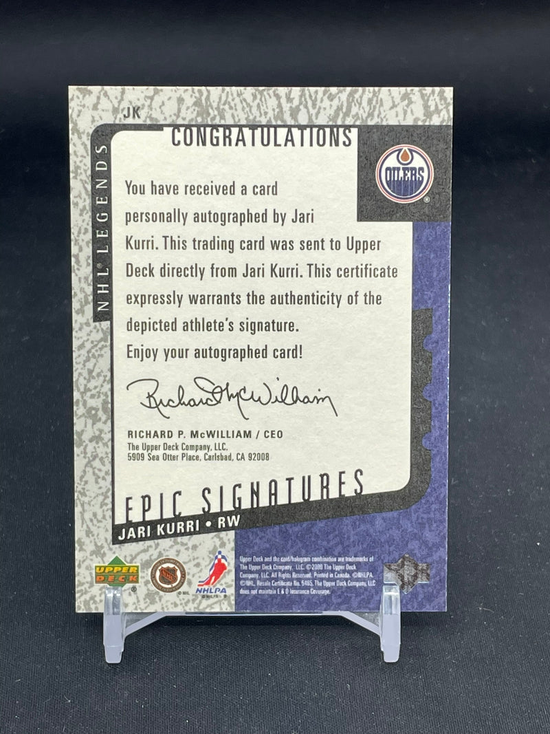 2000 UPPER DECK NHL LEGENDS - EPIC SIGNATURES - J. KURRI -