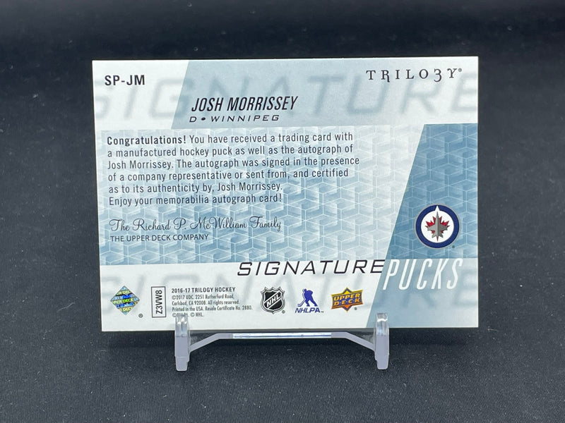 2016 UPPER DECK TRILOGY - SIGNATURE PUCKS - J. MORRISSEY -