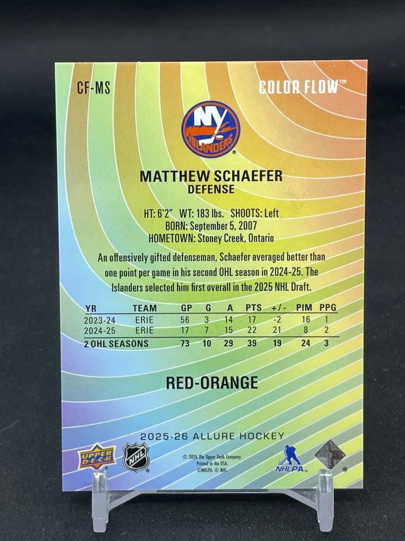 2025 UPPER DECK ALLURE - RED-ORANGE COLOR FLOW - M. SCHAEFER -