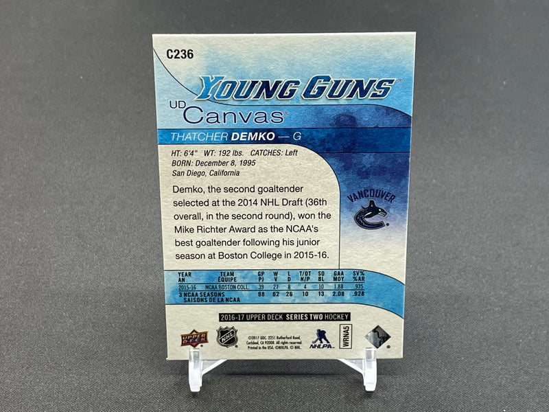 2016 UPPER DECK SERIES TWO - UD CANVAS - YOUNG GUNS - T. DEMKO -