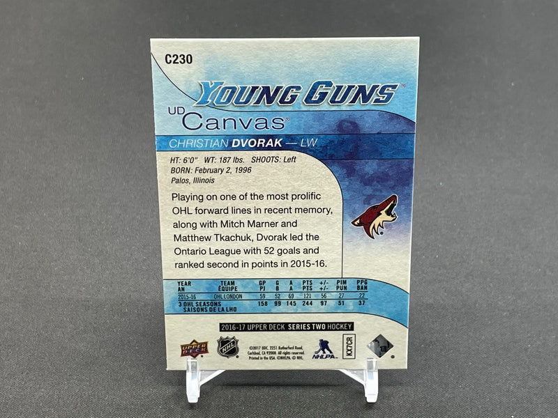 2016 UPPER DECK SERIES TWO - UD CANVAS - YOUNG GUNS - C. DVORAK -