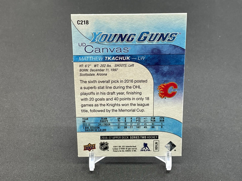 2016 UPPER DECK SERIES TWO - UD CANVAS - YOUNG GUNS - M. TKACHUK -