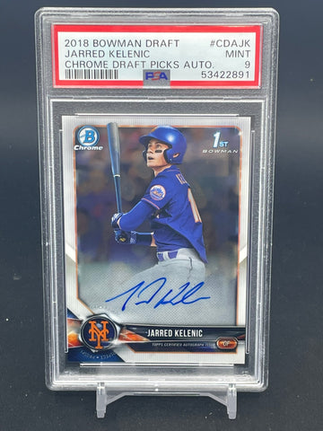 2018 TOPPS BOWMAN DRAFT - CHROME DRAFT PICKS AUTO 1ST BOWMAN - J. KELENIC - #CDAJK - PSA 9 - AUTOGRAPH