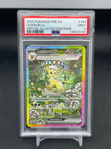 POKEMON - PRISMATIC EVOLUTIONS - LEAFON EX - SIR - #144 - PSA 9