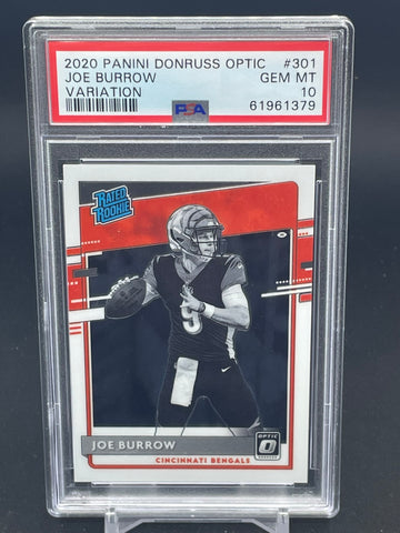 2020 PANINI DONRUSS OPTIC - VARIATION - RATED ROOKIE - J. BURROW - #301 - PSA 10 - RC
