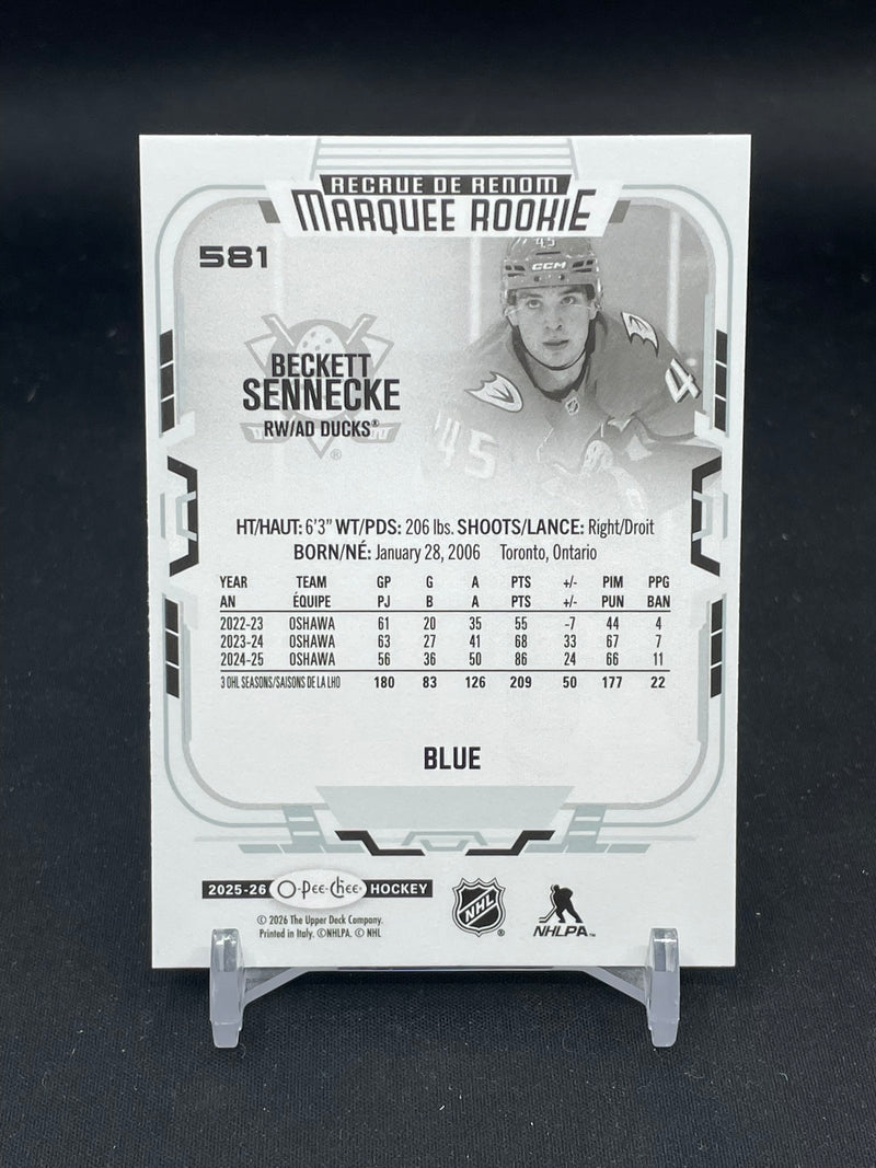 2025 UPPER DECK O-PEE-CHEE - BLUE - MARQUEE ROOKIE - B. SENNECKE -
