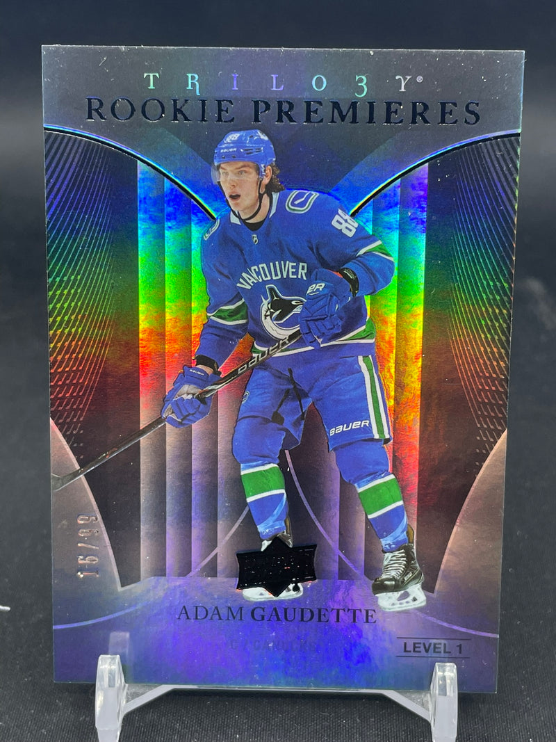 2018 UPPER DECK TRILOGY - BLACK - ROOKIE PREMIERES - A. GAUDETTE - #68 - #'D/99 - RC