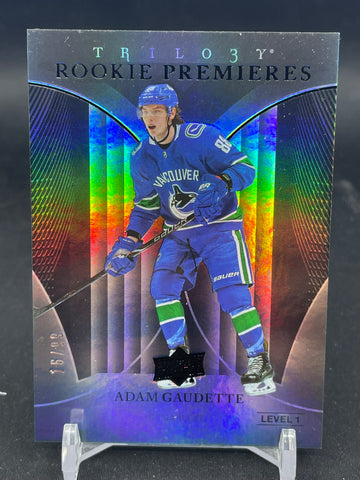 2018 UPPER DECK TRILOGY - BLACK - ROOKIE PREMIERES - A. GAUDETTE - #68 - #'D/99 - RC