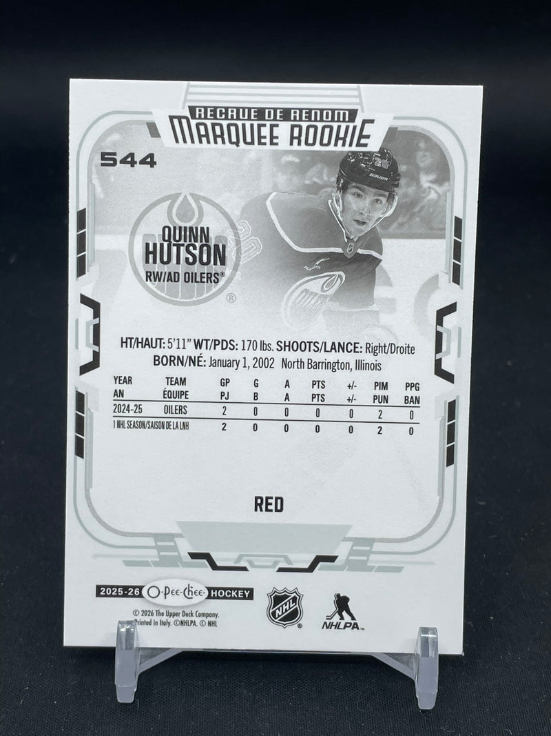 2025 UPPER DECK O-PEE-CHEE - RED - MARQUEE ROOKIES - Q. HUTSON -